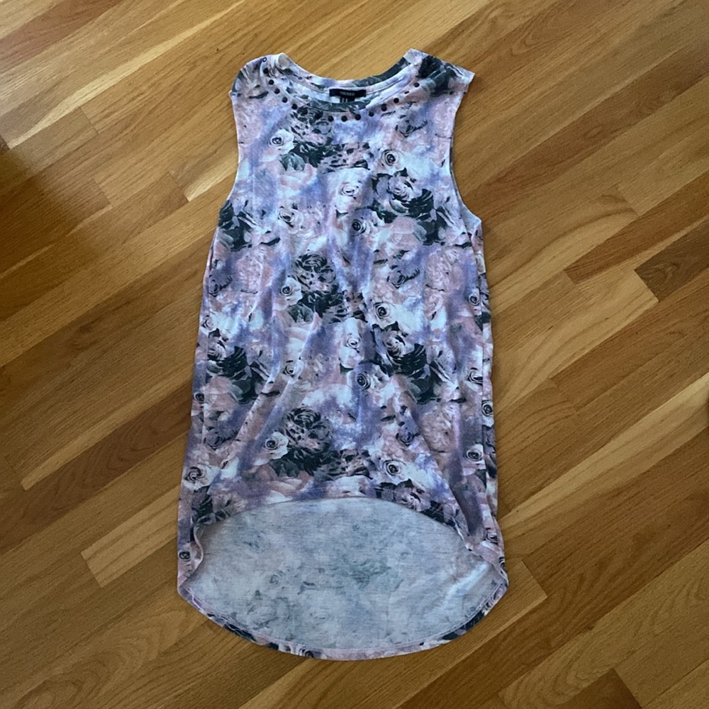 Forever 21 Floral Asymmetric Hem Tank Dress Size M